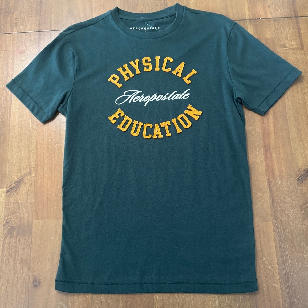 NWT Aeropostale Physical Education Graphic Tee XS Green Short Sleeve Shirt - Picture 3 of 7